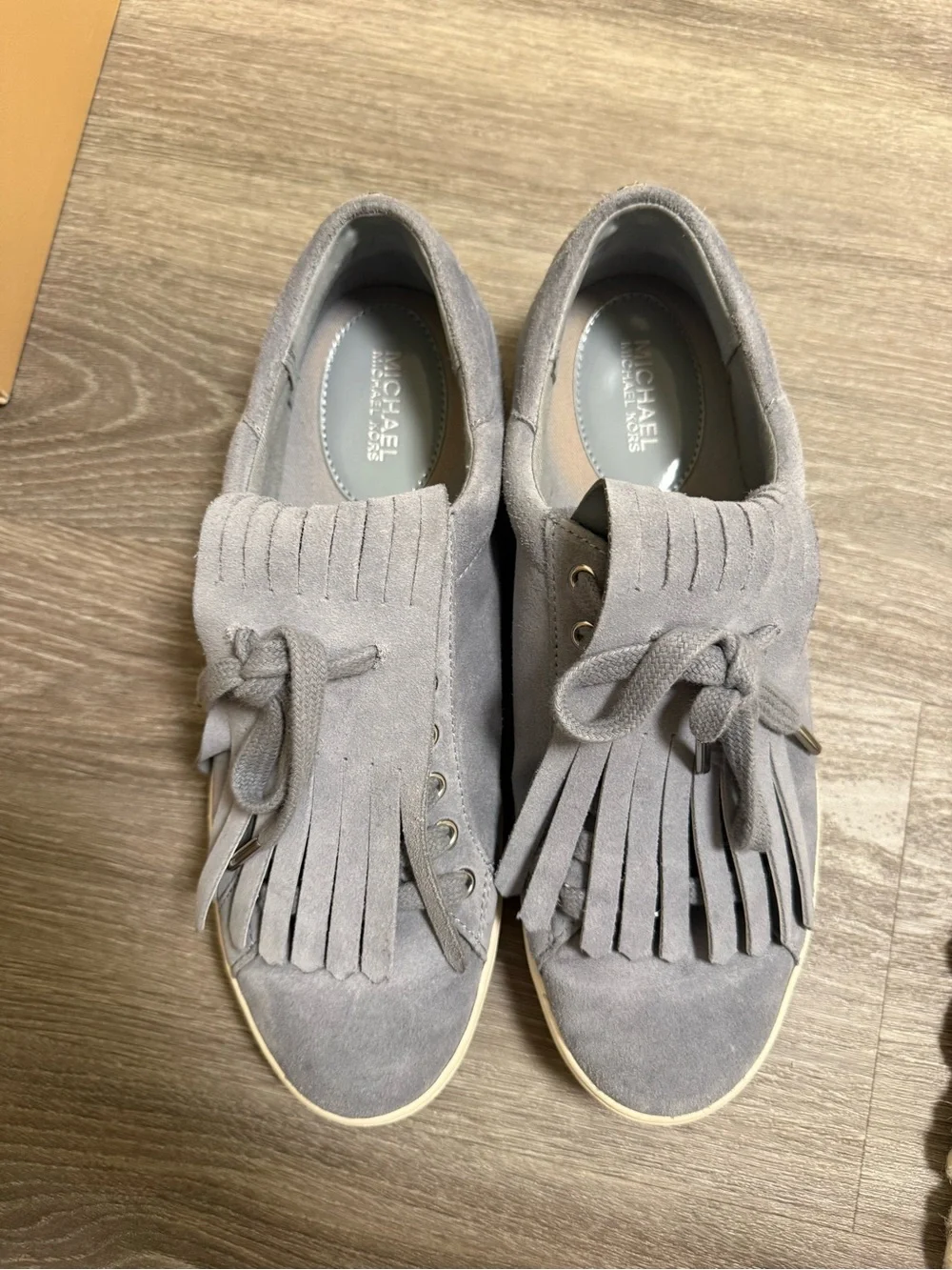 Michael Kors Dusty Blue Keaton Kiltie Suede Sneaker Box